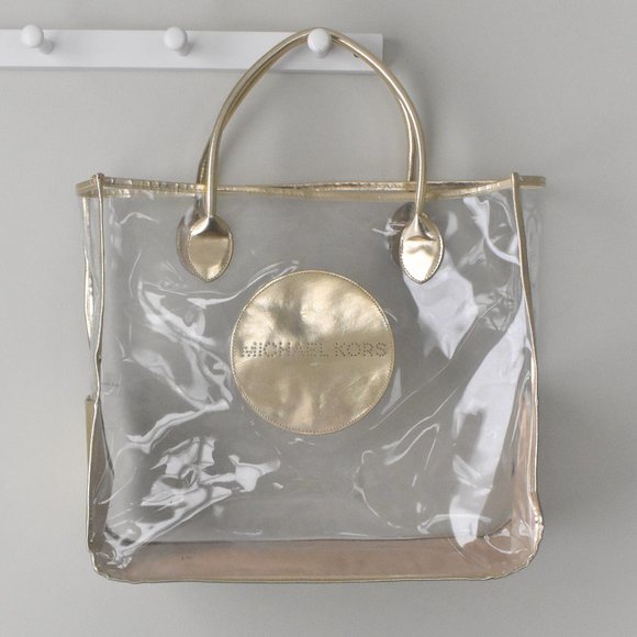 michael kors gold beach bag